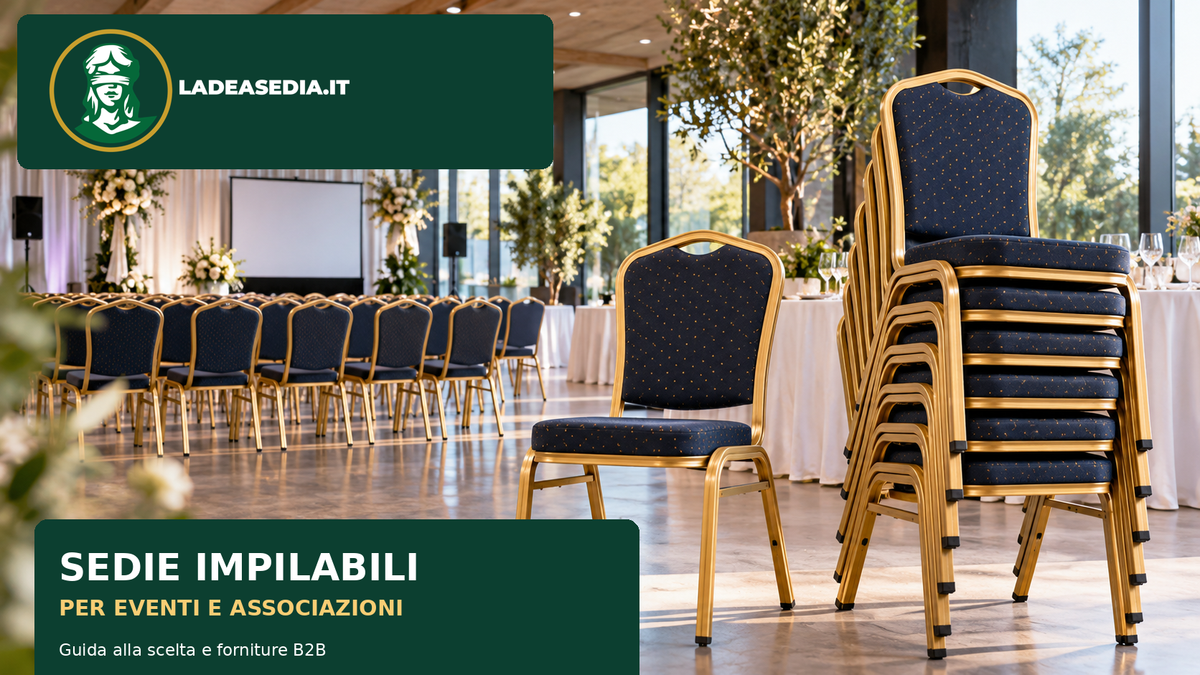Sedie impilabili per sale eventi e associazioni con logo ufficiale LaDeaSedia