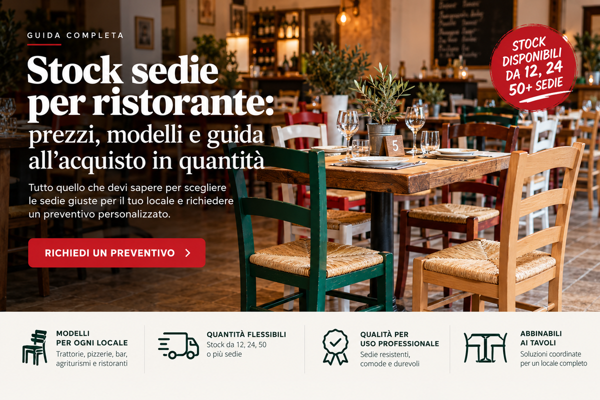 Stock sedie per ristorante: guida a prezzi, modelli e acquisti in quantità