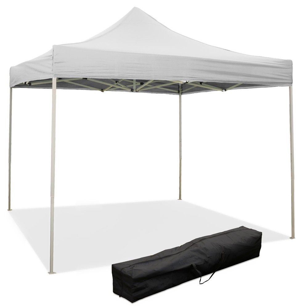 Gazebo richiudibile pieghevole 2 X 2 Bianco ricoperto in PVC impermeabile