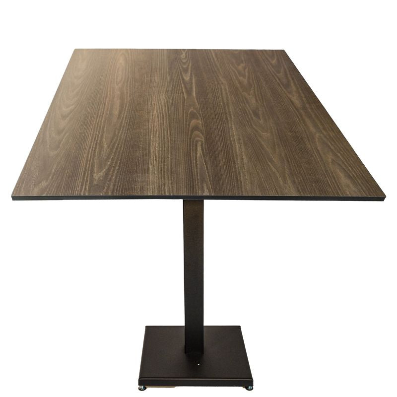 Tavolo Contract con piano noce venato 469 - 80×80 altezza piano 1.2 cm - Kit base+tavolo