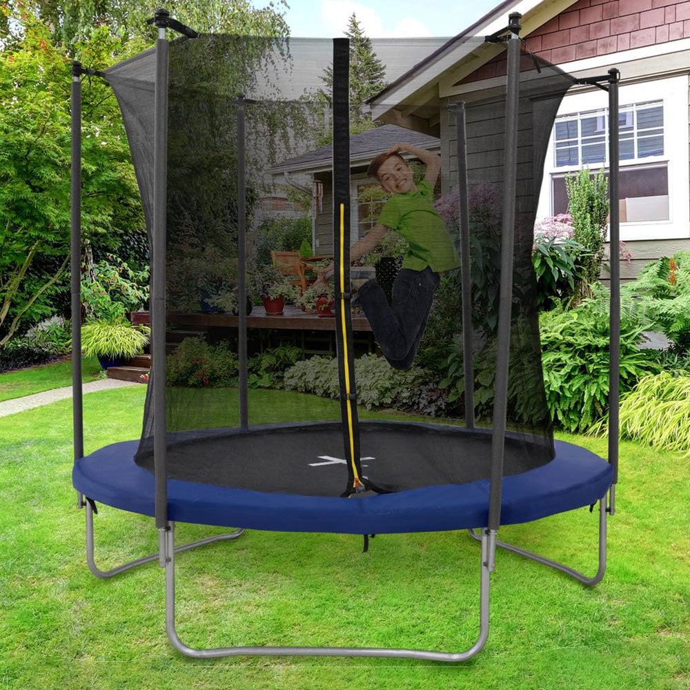 Trampolino Elastico Molla da Giardino Tappeto Esterno Rete Sicurezza 224x200 cm