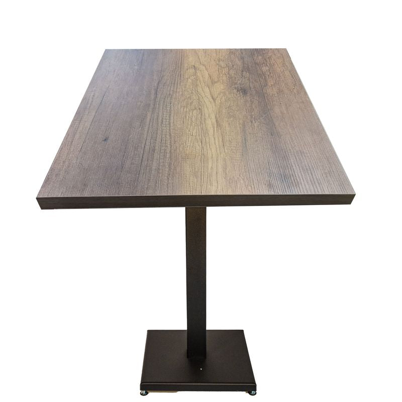 Tavolo Contract con piano noce venato 427 - 60×60 altezza piano 3.6 cm - Kit base+tavolo