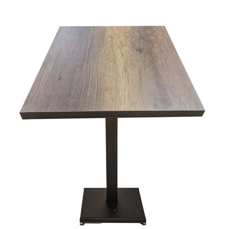 Tavolo Contract con piano noce venato 427 - 70×70 altezza piano 3.6 cm - Kit base+tavolo