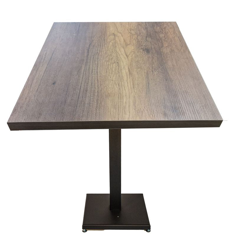 Tavolo Contract con piano noce venato 427 - 80×80 altezza piano 3.6 cm - Kit base+tavolo