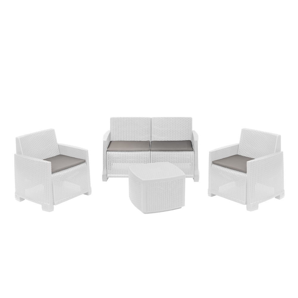 Set salottino Rattan Como Bianco - La Dea Sedia