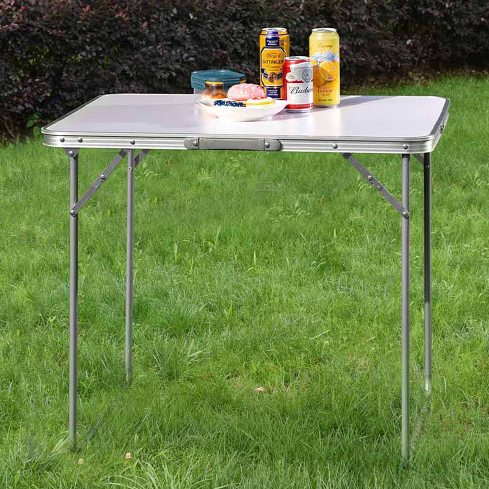 Tavolo Campeggio Picnic Alluminio 60x80x68 cm Pieghevole - Arredo Esterno