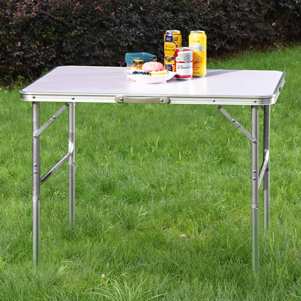 Tavolo Campeggio Picnic Alluminio 90x60x70 Pieghevole Valigetta Piano Formica - Arredo Esterno