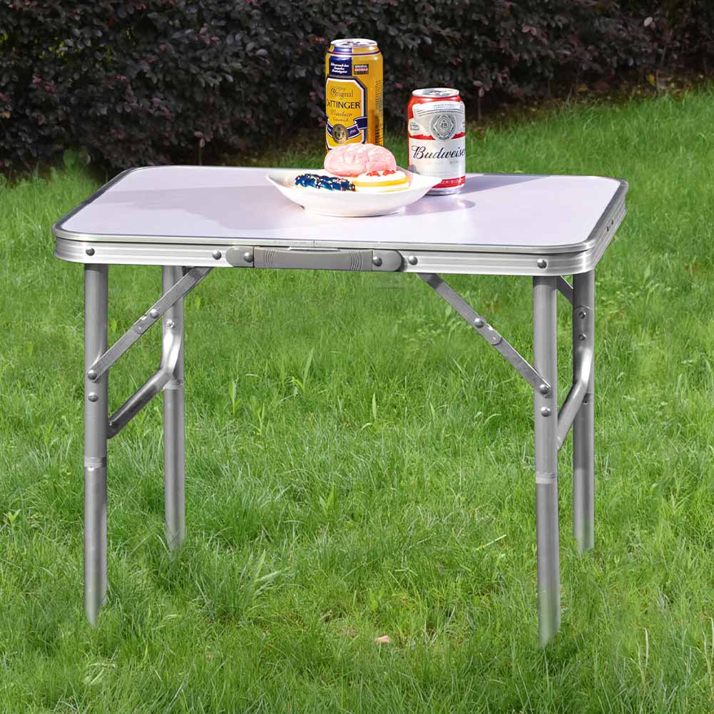 Tavolo Campeggio Picnic Alluminio 60x45x50 Pieghevole Valigetta Piano Formica - Arredo Esterno