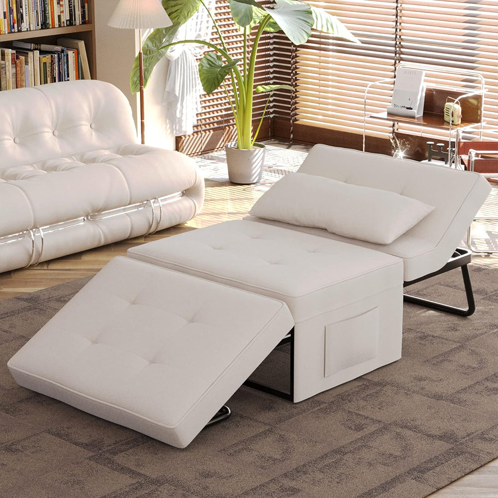 Divano Letto 4 in 1 Poltrona Chaise Longue Beige - La Dea Sedia