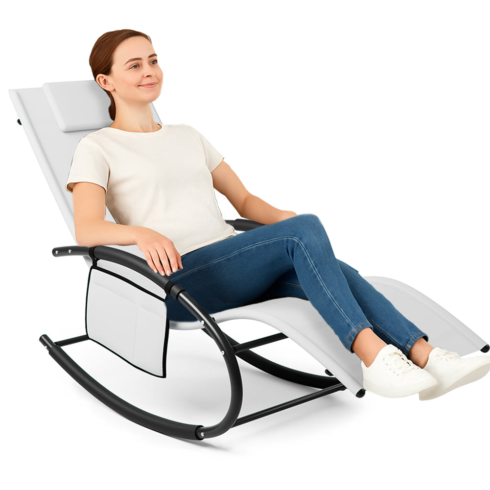 Sedia Sdraio a Dondolo Gravita Zero Bianca - Arredo Esterno