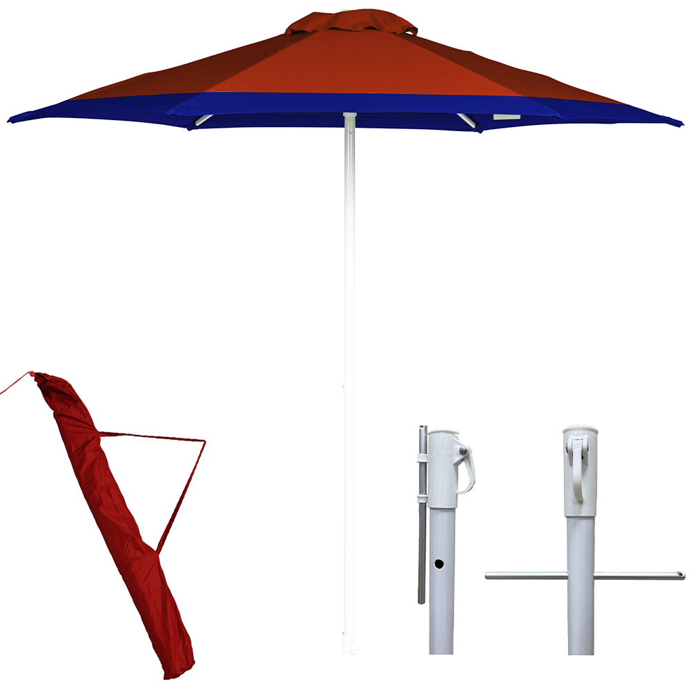 Ombrellone Acciaio Inox Grande 220 cm Rosso con Custodia - Arredo Esterno