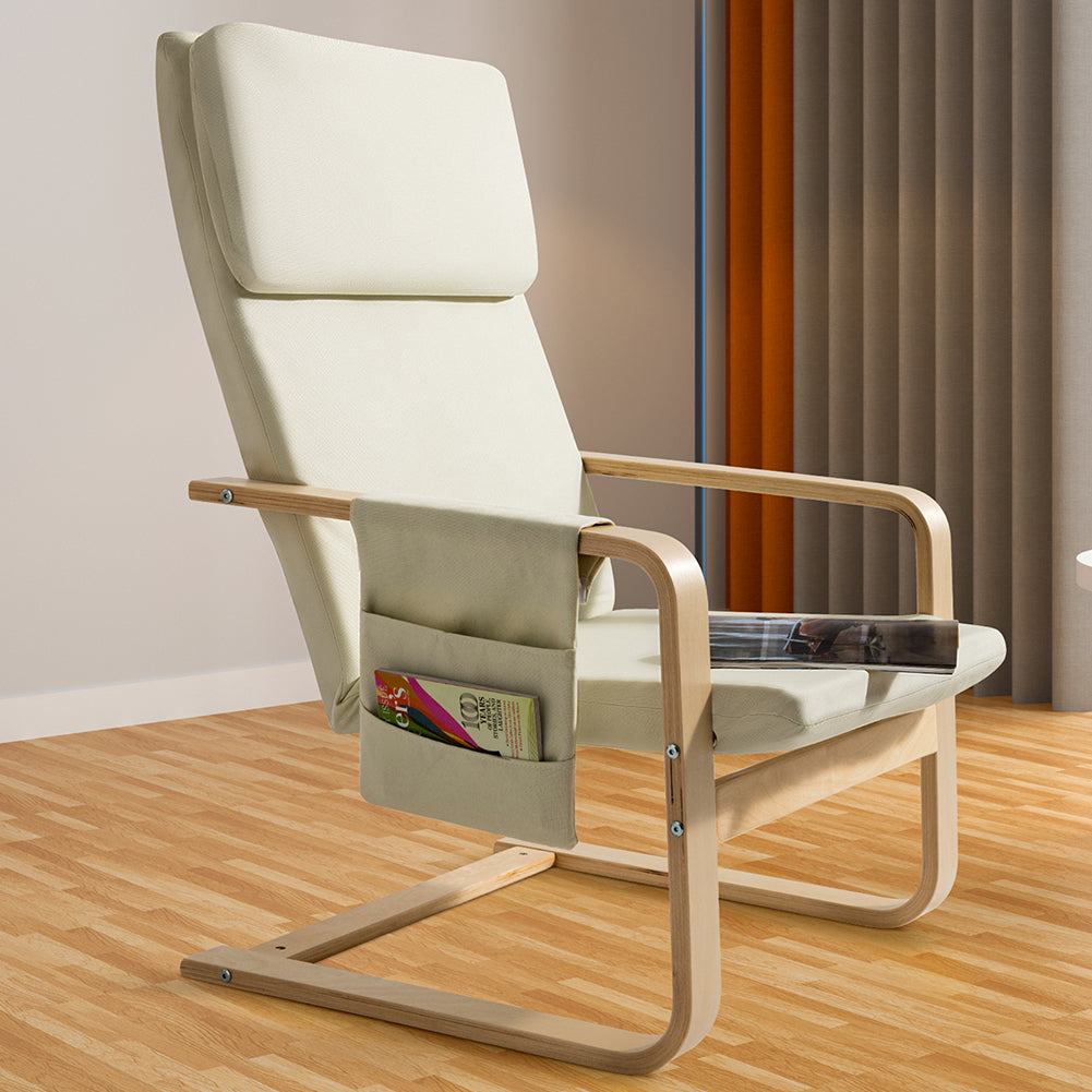 Sedia Poltrona Relax Ergonomica Rivestimento Cotone Beige - La Dea Sedia