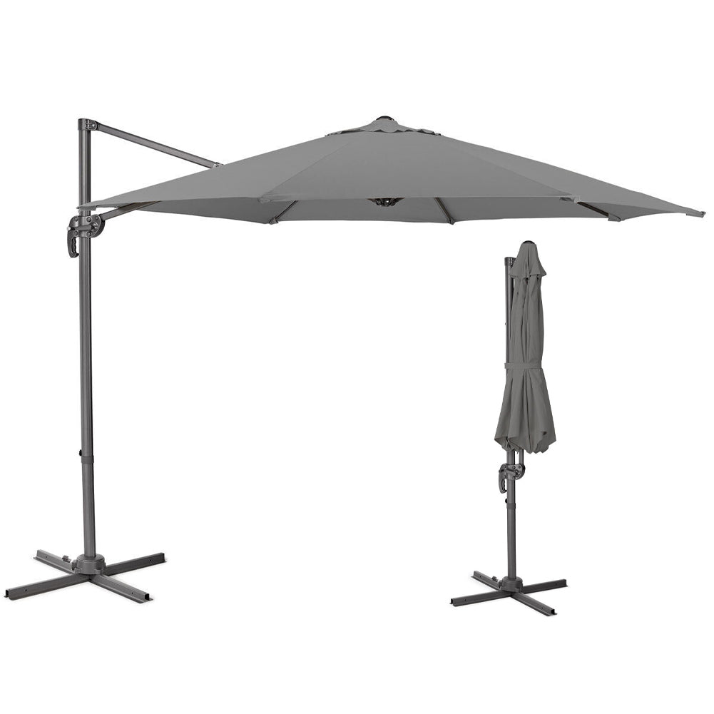 Ombrellone Decentrato Grigio ø 3M Base a Croce - Arredo Esterno