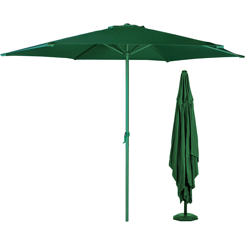 Ombrellone Giardino 3 Metri Full Verde Rotondo con Palo Centrale - Arredo Esterno