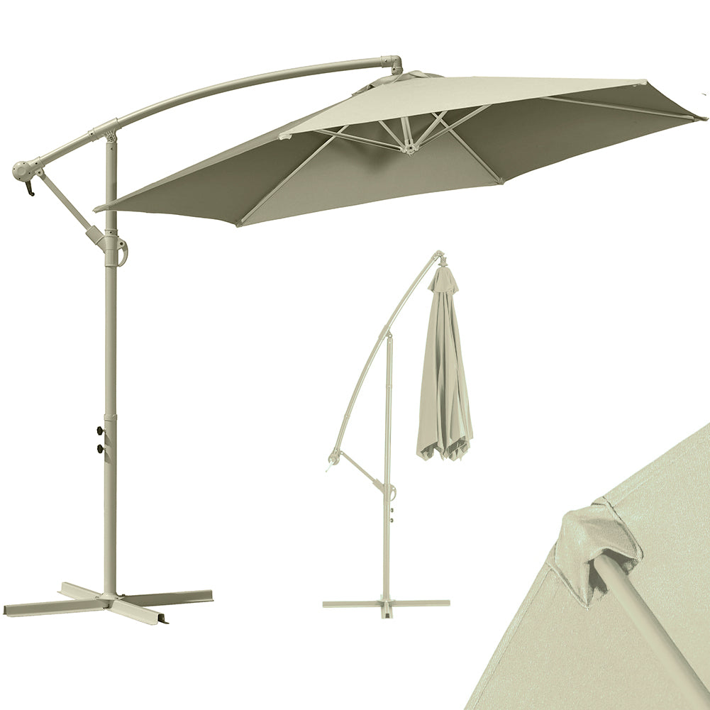 Ombrellone Giardino Decentrato 3x3 Mt Full Sabbia - Arredo Esterno