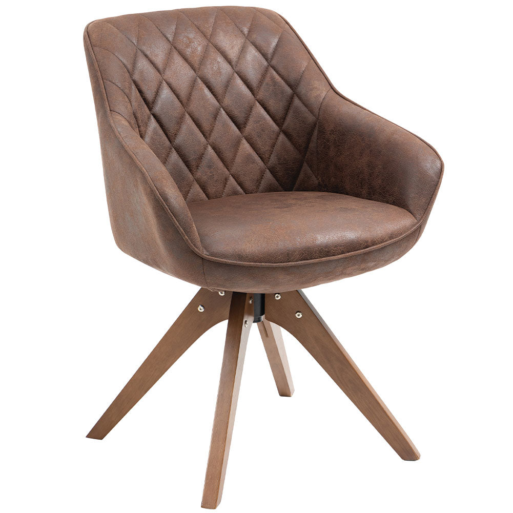 Sedia da Pranzo Marrone Base Ruotante - La Dea Sedia