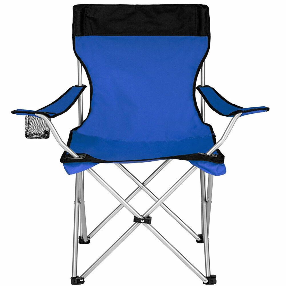 2x Sedie Pieghevoli Da Campeggio Con Borsa Blu - Arredo Esterno 3