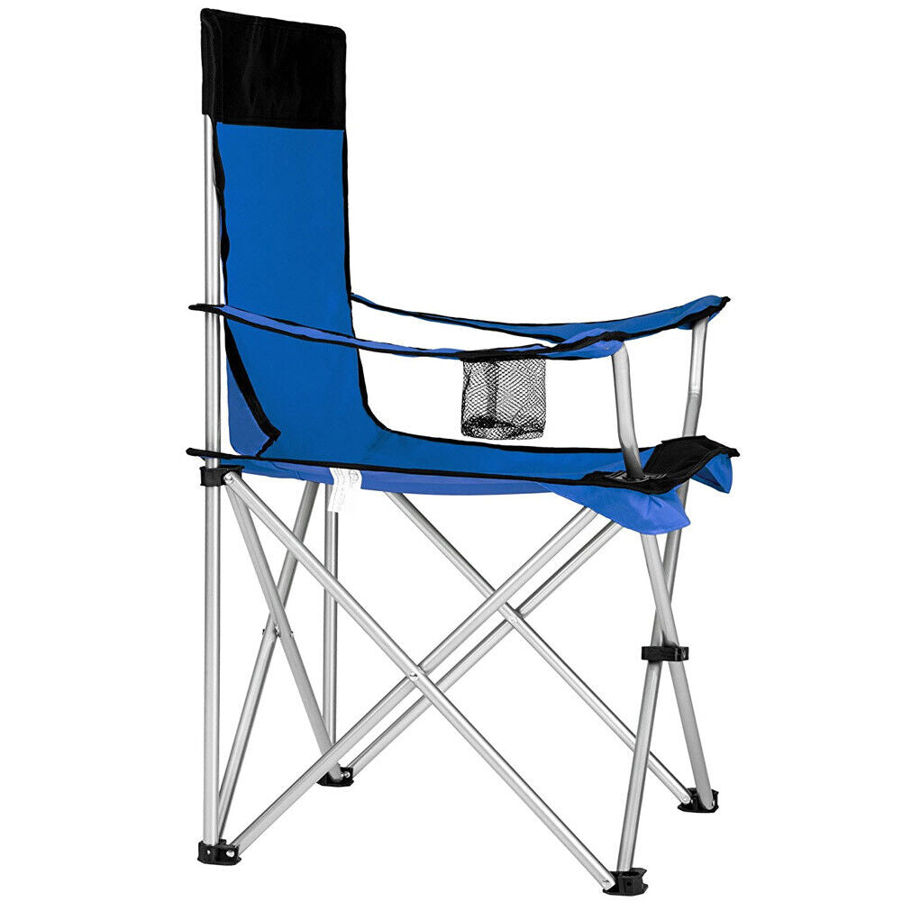 2x Sedie Pieghevoli Da Campeggio Con Borsa Blu - Arredo Esterno 4