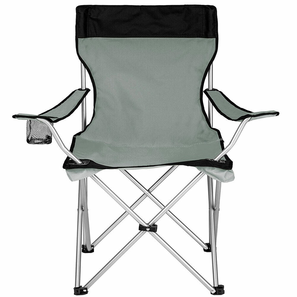 2x Sedie Pieghevoli Da Campeggio Con Borsa Grigio - Arredo Esterno 4