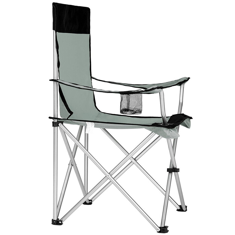 2x Sedie Pieghevoli Da Campeggio Con Borsa Grigio - Arredo Esterno 3