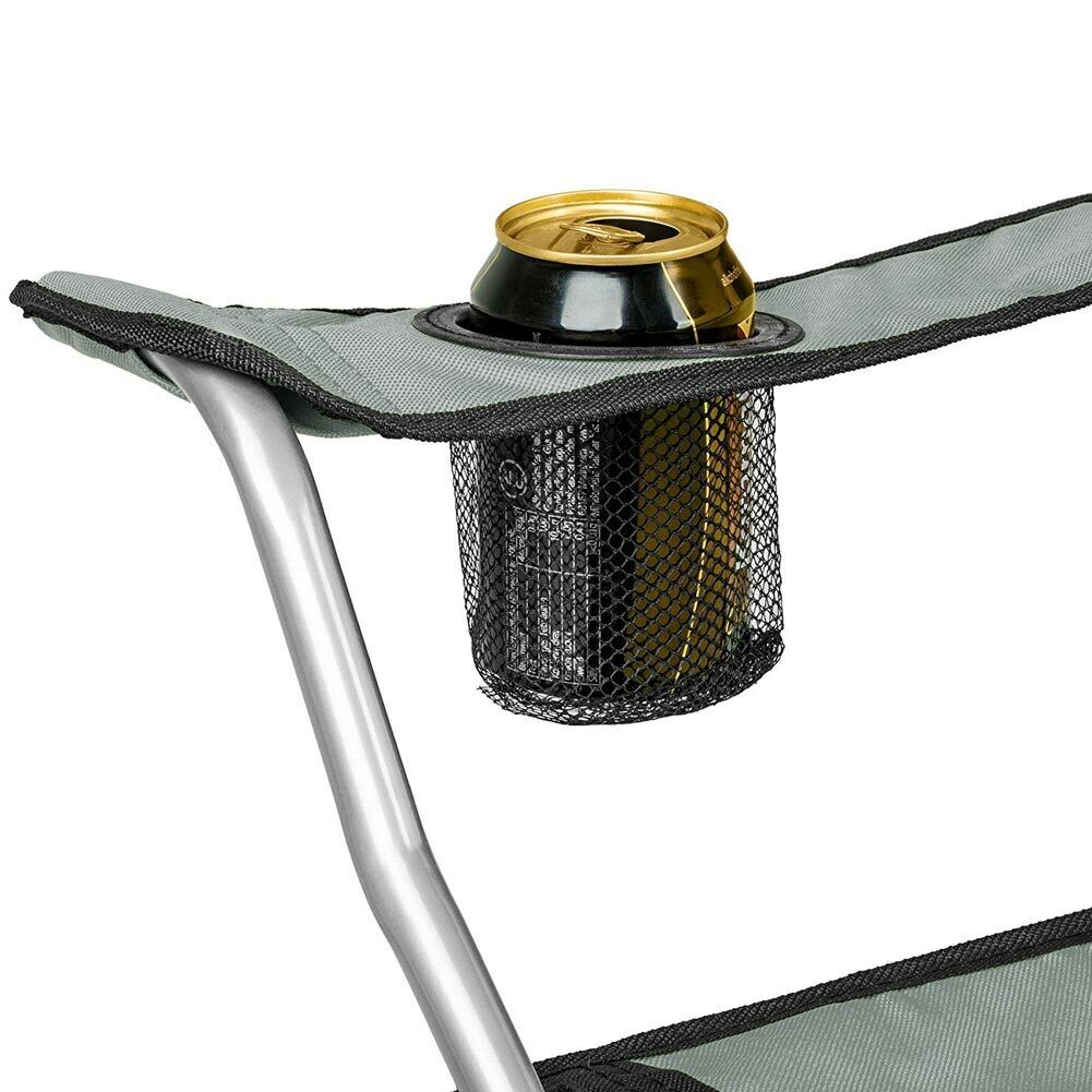 2x Sedie Pieghevoli Da Campeggio Con Borsa Grigio - Arredo Esterno