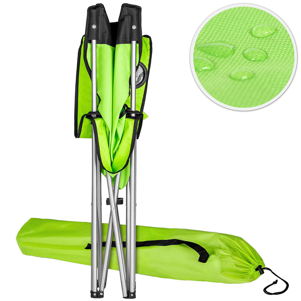 2x Sedie Pieghevoli Da Campeggio Con Borsa Verde - Arredo Esterno 3