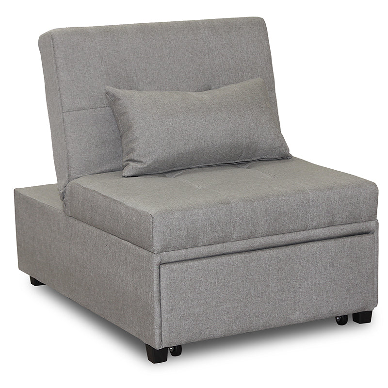 Poltrona Pouf / letto grigia in tessuto