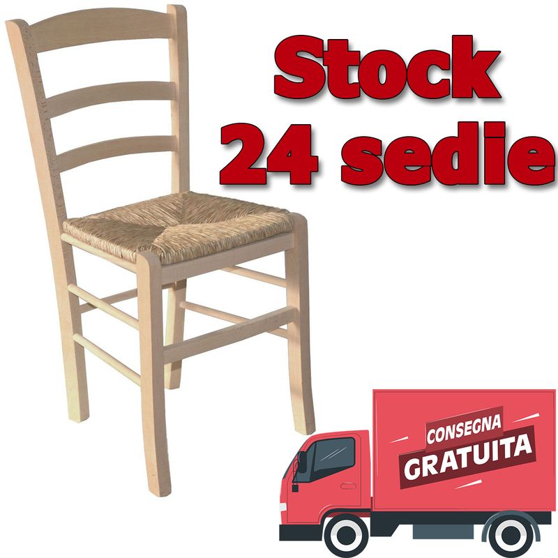 Set da 24 sedie paesana paglia grezze