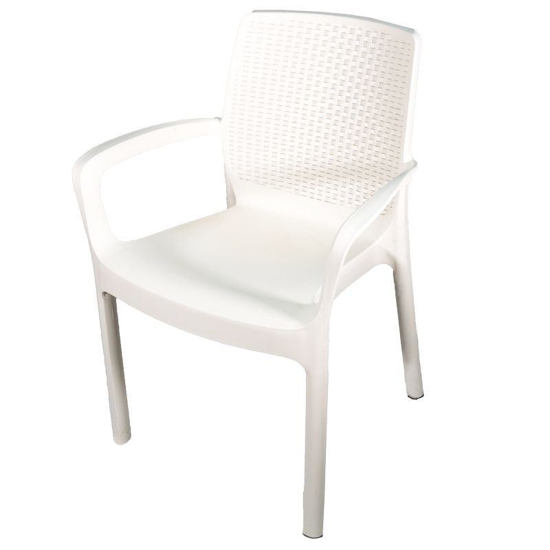 Sedia Regina Bianca con Braccioli – Set 4 Sedie – Arredo Esterno