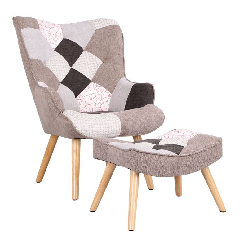 Poltrona in tessuto modello Glaciale colore Elegant (con pouf)