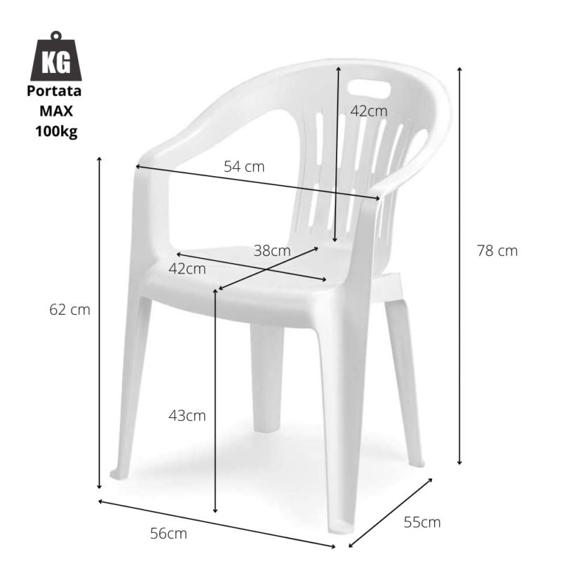 4 Sedie Piona da giardino in resina verdi – Arredo Esterno 3