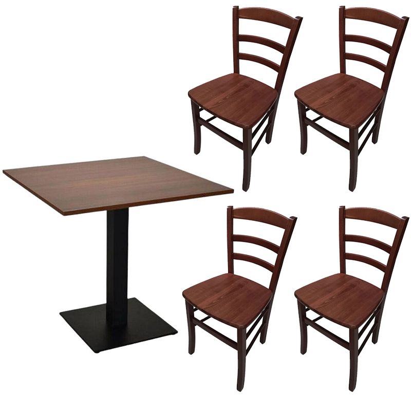 Set Tavolo Contract Noce + 4 Sedie Paesana Massello Noce