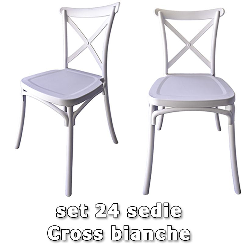 24 Sedie Cross bianche