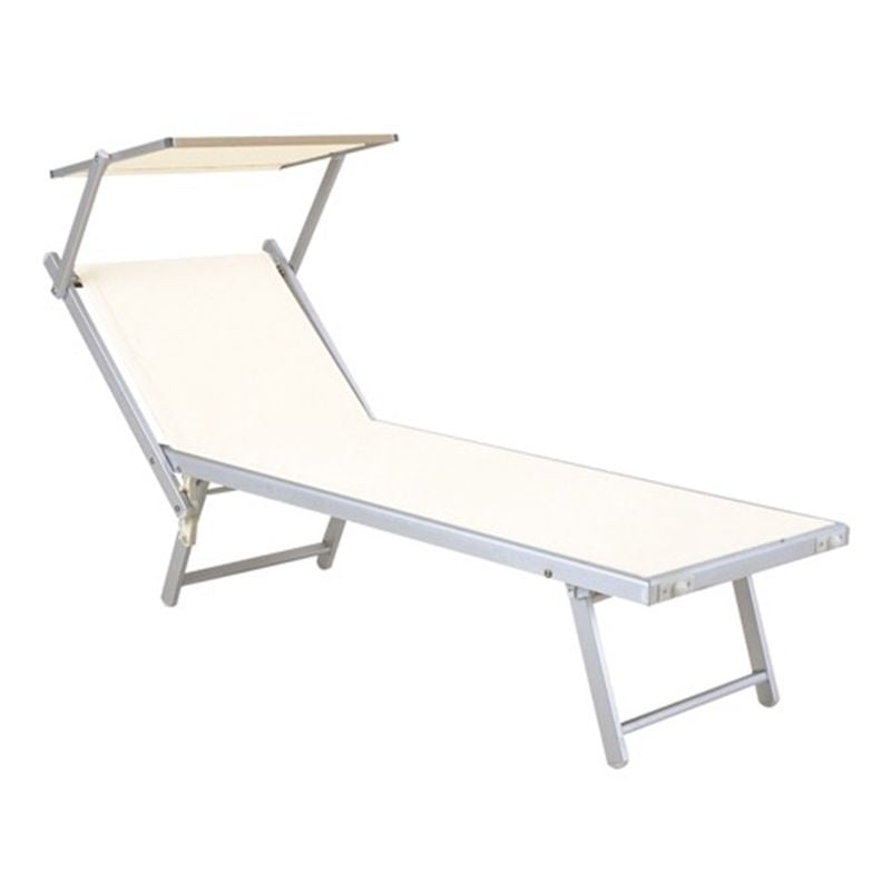 Lettino Prendisole Rimini Bianco - Arredo Esterno
