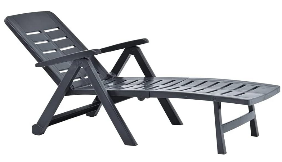 Lettino da Giardino Prendisole in resina con Ruote - Arredo Esterno 3