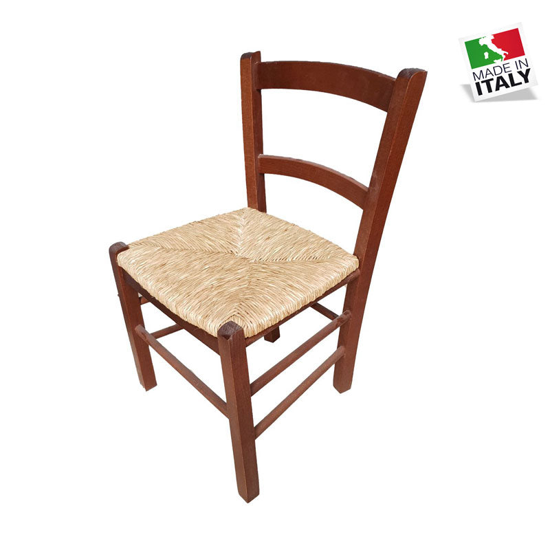 Mezza Sedia Noce Seduta Paglia Seduta h38 (Ideale per camino)