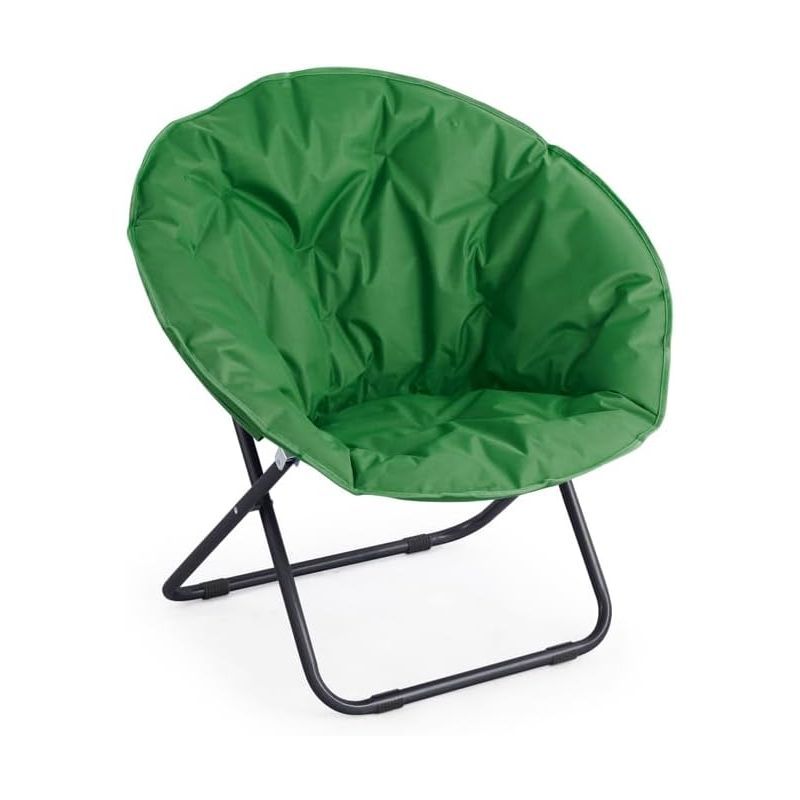 Poltrona Moon Verde da Giardino Pieghevole in Acciaio e Poliestere