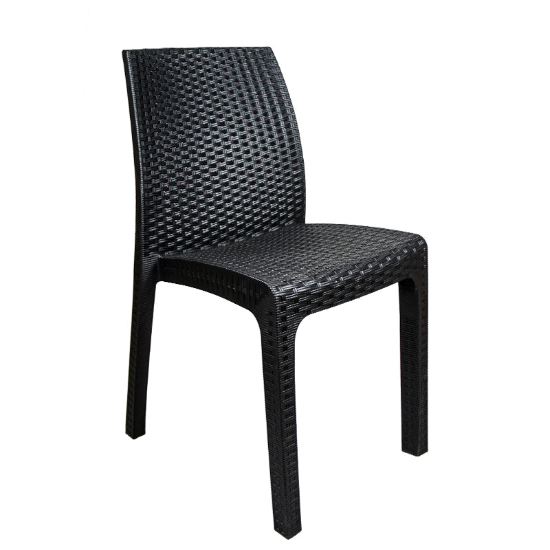 Poltrona Sedia Verona senza braccioli effetto rattan antracite