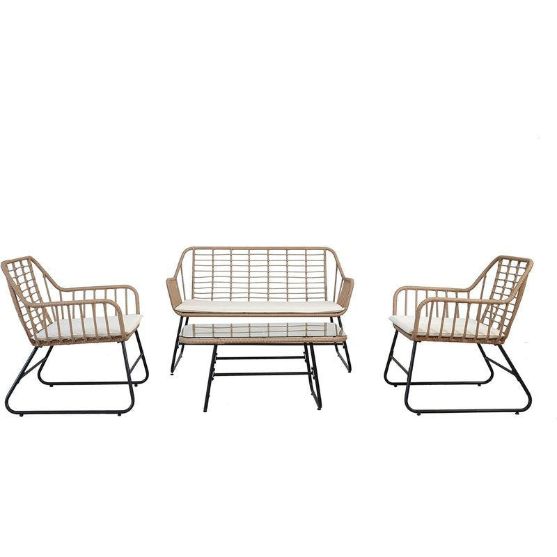 Salotto da Giardino Cebu Garden Friend con Divano, 2 Poltrone e Tavolo