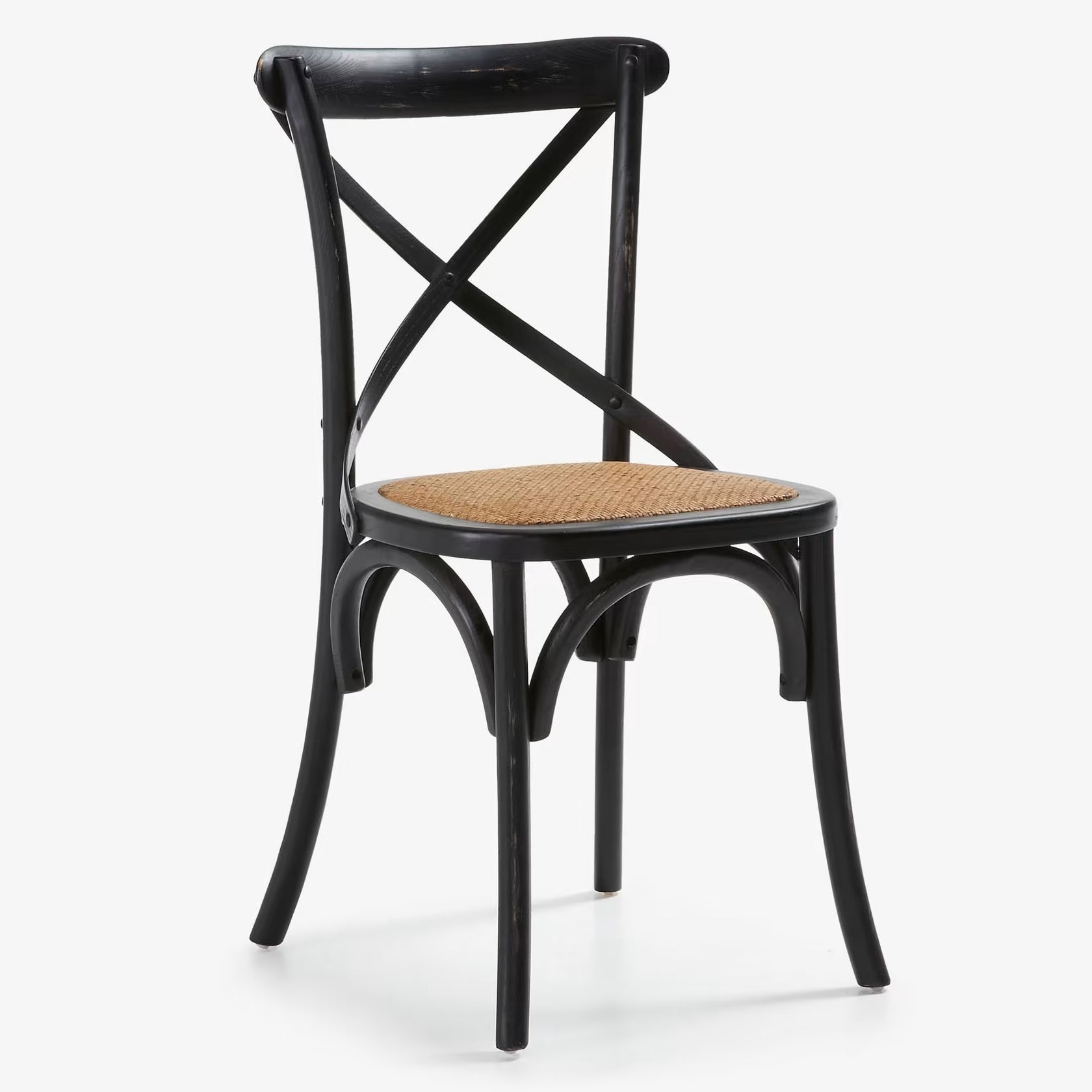 Sedia Pompei Wood seduta Paglia colore Nero 4 Pz