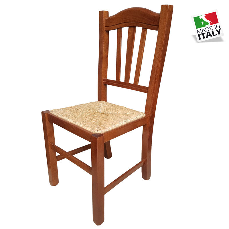 Sedia Silvana Paglia Noce Stock