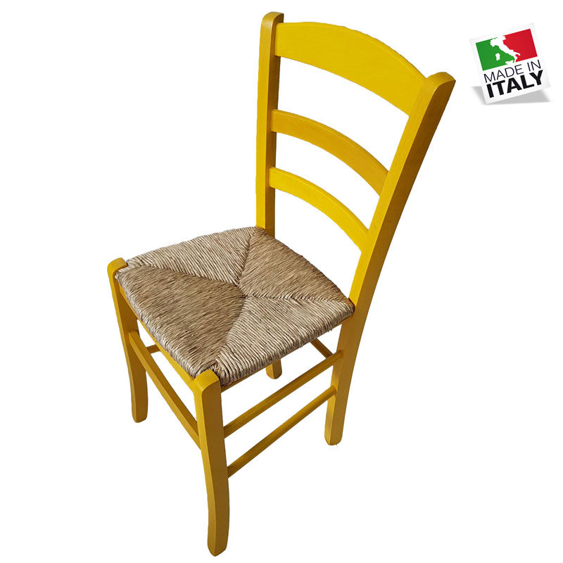 Sedia Paesana Paglia Anilina Giallo Stock