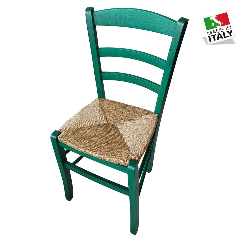 Sedia Paesana Paglia Anilina Verde