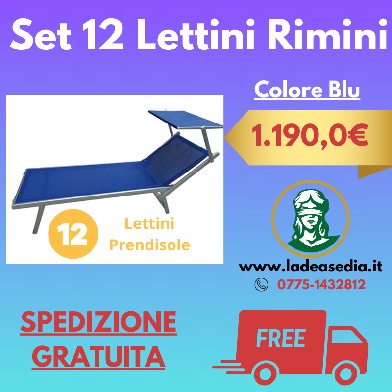 Set 12 Lettini Prendisole Rimini Blu - Arredo Esterno