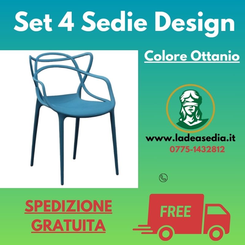 4 Sedie Design Ottanio in Polipropilene - La Dea Sedia