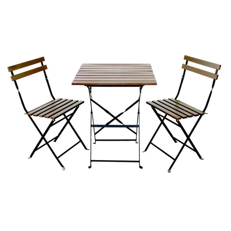 Set Bistrot Woody Tavolino con Sedie in Legno pieghevoli