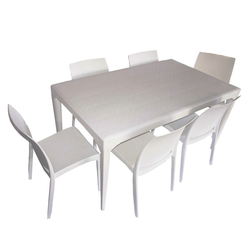 Set Tavolo Oslo + 6 Sedie Volga da giardino - Arredo Esterno