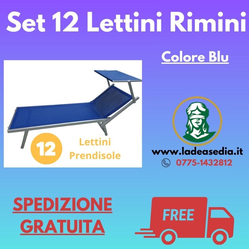 Set 12 Lettini Prendisole Rimini Blu - Arredo Esterno 1