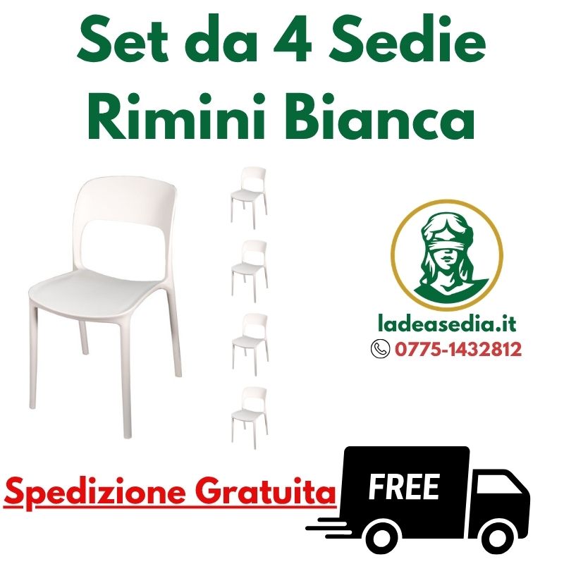 Set da 4 Sedie Rimini da esterno - La Dea Sedia 5