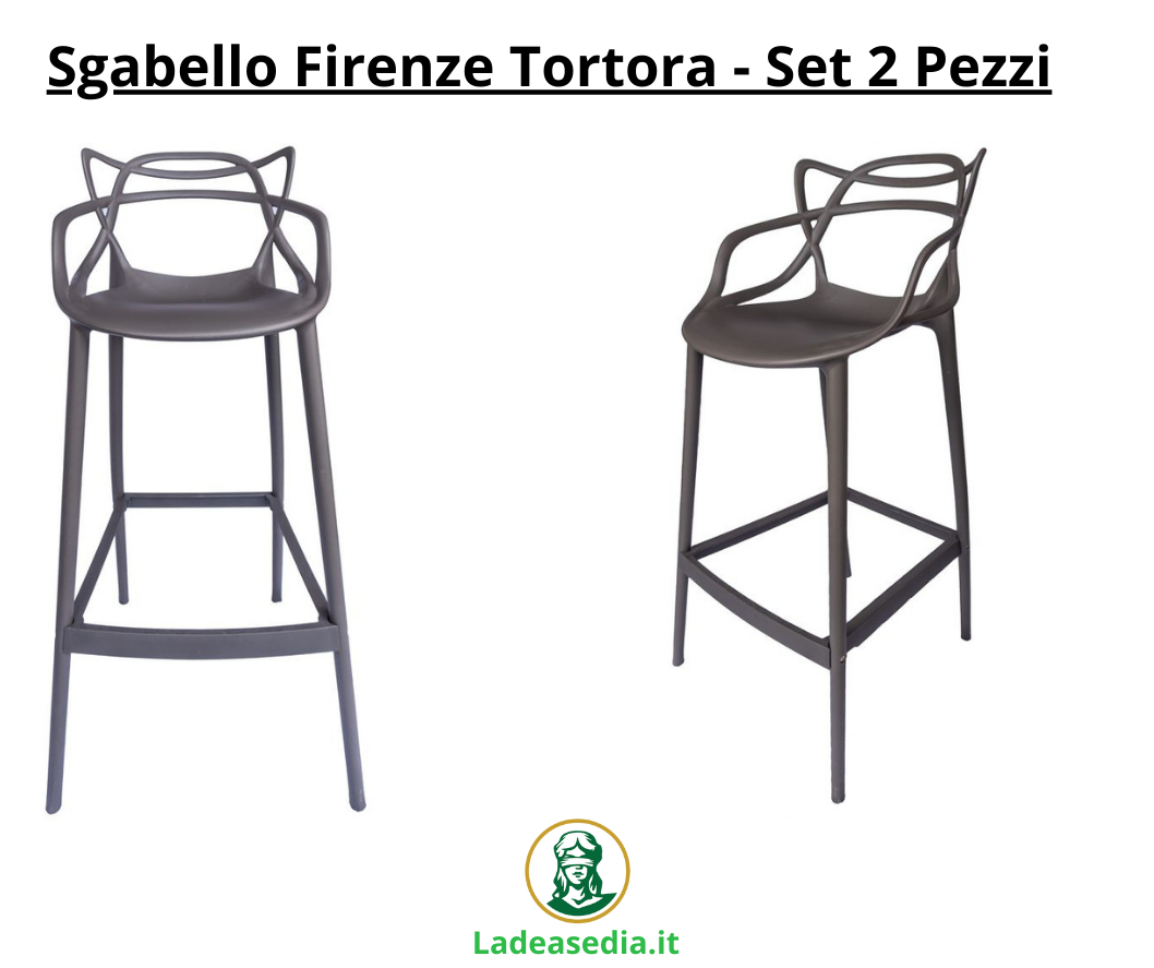 Sgabello Firenze Tortora - Set 2 Pezzi - La Dea Sedia